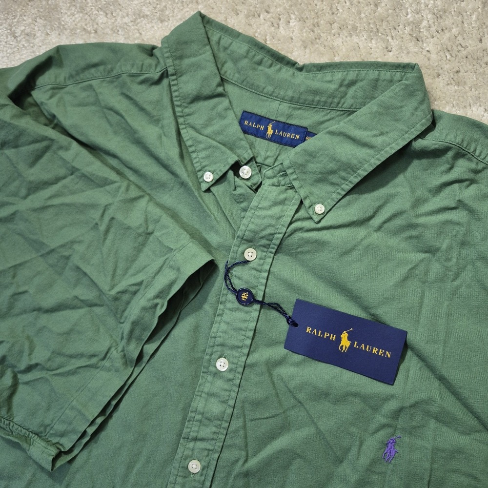 Ralph Lauren Oxford Shirt Mens 4XLT Green Button Down Career Minimalist Dad New